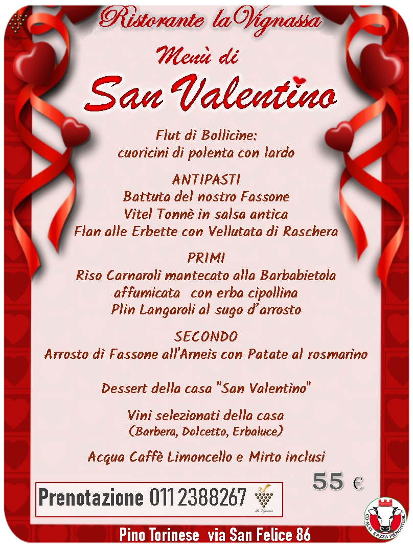 Menù di San Valentino 2025