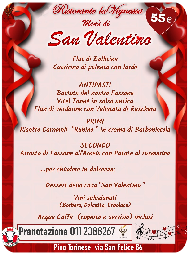 Menù di San Valentino 2025